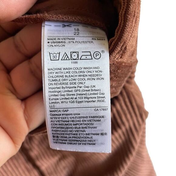 Gap Pants Women’s Sz 18 Wide Wale Corduroy Wide Leg Pleated Brown High Waist NWT - Picture 7 of 9